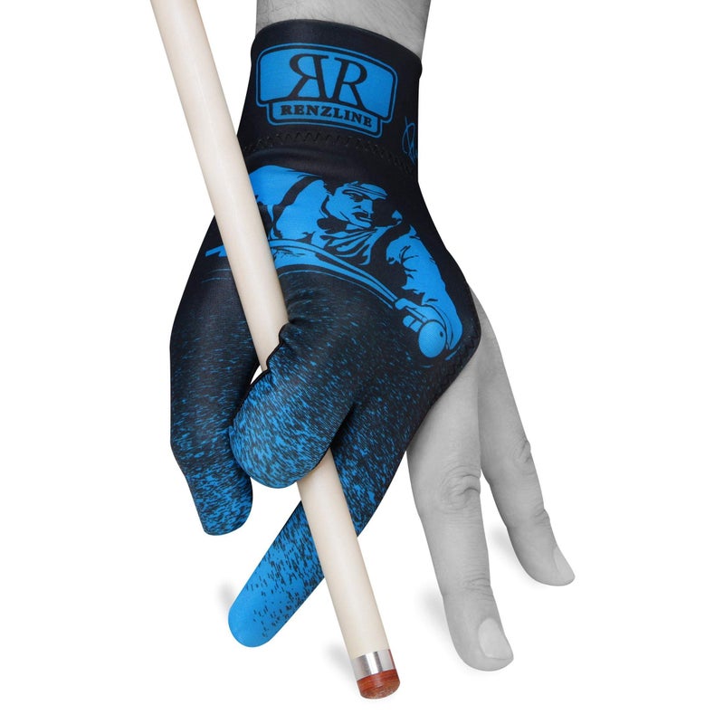 Longoni Renzline Pool CUE Glove Billiard Player - Blue/Black - for Left Hand - One Size fits All - Image 1